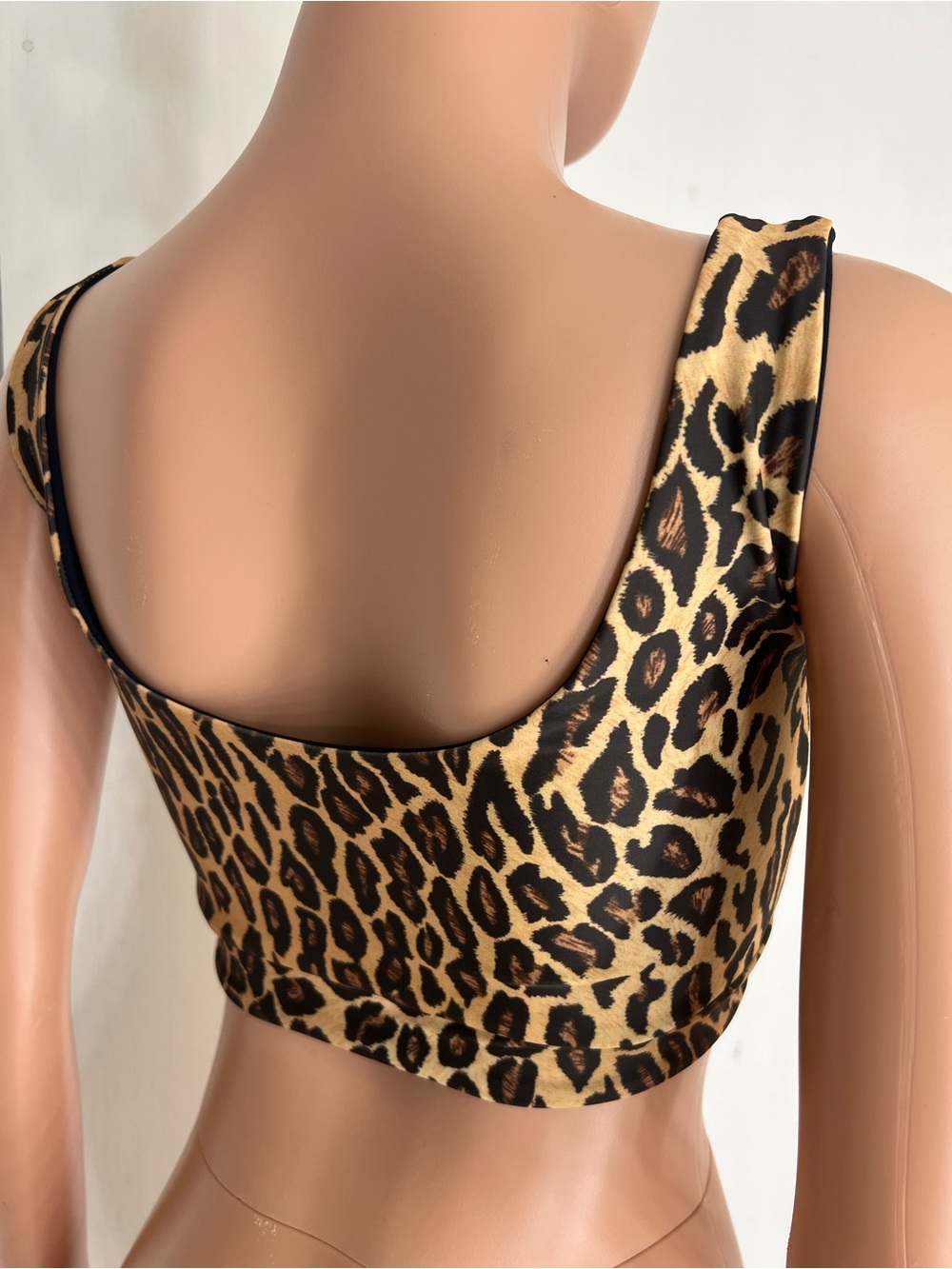 Cheetah Leopard Print Sports Bra Swim Tank Top- HandMade in USA - Picture 9 of 10